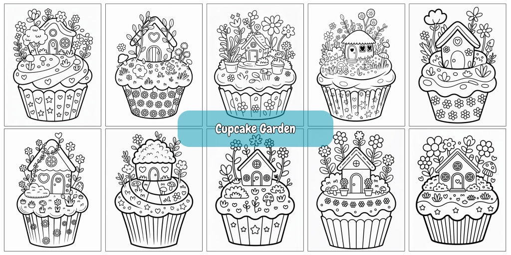 Sweet cupcake illustrations for various uses.