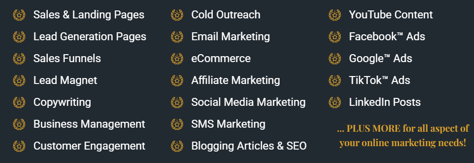 List of marketing categories covered by GPTMantra prompts including Sales Funnels, Email Marketing, and Social Media